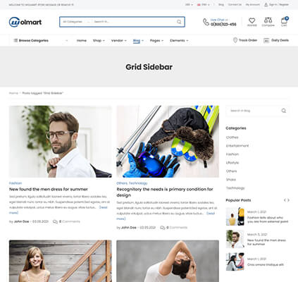 Blog Grid Sidebar